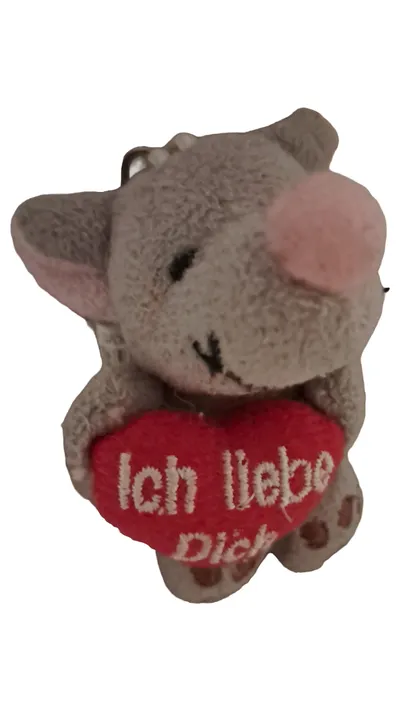 Out of the blue Plüsch Maus Schlüsselanhänger Herz Ich liebe Dich grau rot