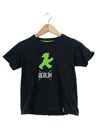 Ampelmann Berlin Kinder T-Shirt Gr. 128 Schwarz Logo