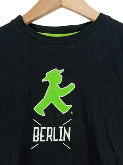Ampelmann Berlin Kinder T-Shirt Gr. 128 Schwarz Logo