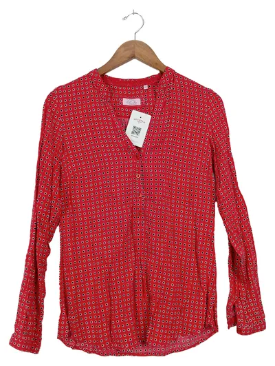 Emily van den Bergh Damen Bluse Gr. 38 Rot Punkte Langarm Viskose