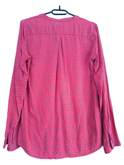 Emily van den Bergh Damen Bluse Gr. 38 Rot Punkte Langarm Viskose