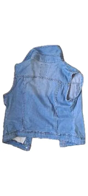 Mayoral Jeansweste Mädchen Gr. 152 Blau Pailletten Nieten Denim