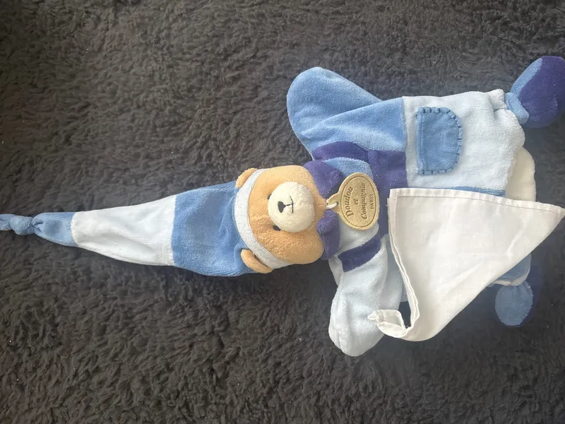 Doudou et Compagnie Teddybär Schmusetuch Mehrfarbig Baby Kinder Kuscheltuch 5