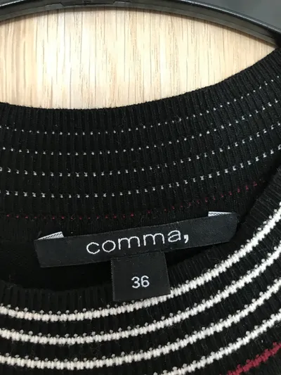 comma Damen Strickkleid Gestreift Gr. 38 Casual Mehrfarbig Midikleid
