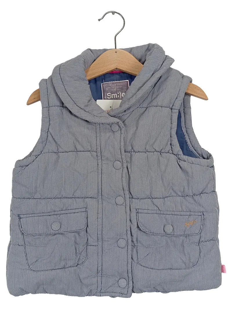 Babyface Kinder Steppweste Gr. 104 Blau Kariert Outdoor Weste 1