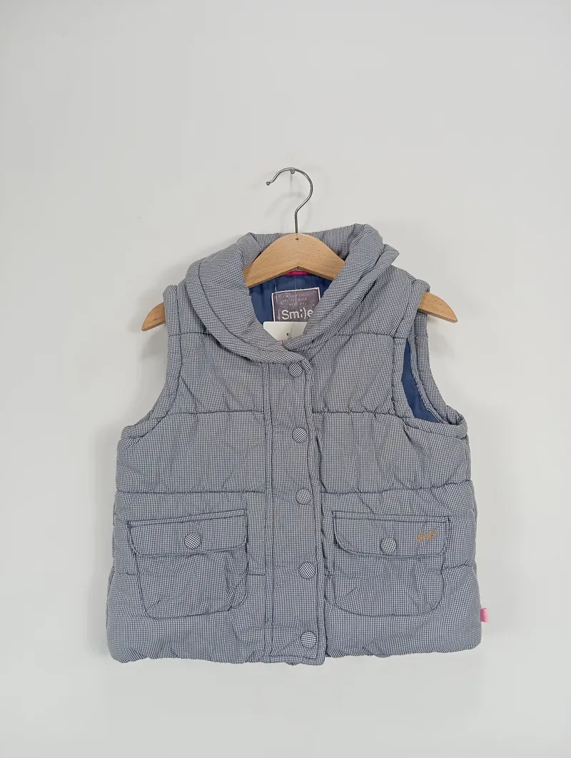 Babyface Kinder Steppweste Gr. 104 Blau Kariert Outdoor Weste 2