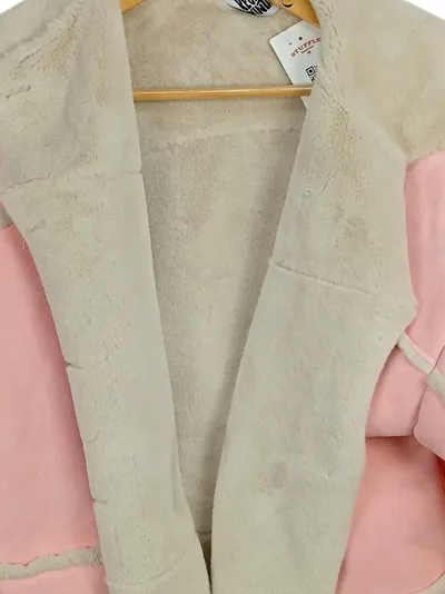 Reclaimed Vintage Fleecejacke Damen Pink XL Uni Fellbesatz Freizeit