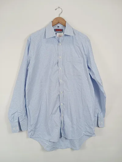 Austin Reed Herren Business Hemd kariert Gr. 50/L Blau Langarm