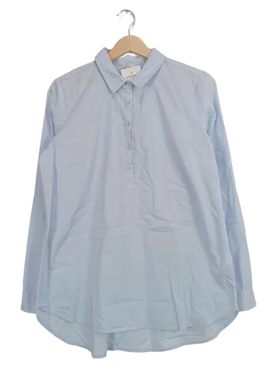 Soyaconcept Damen Bluse Hemdbluse Blau Gr. 38/M Business Baumwolle