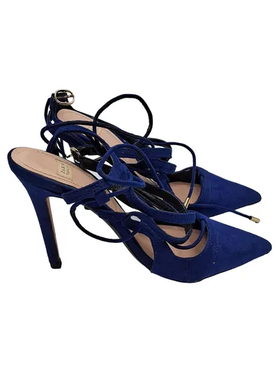 Zara Trafaluc Damen Pumps Gr. 37 Blau Schnürung Elegant Party High Heels