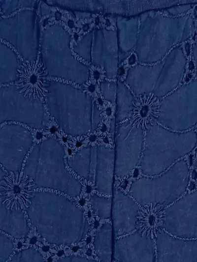 Fagottino Kinder Shorts Gr. 92 Blau Lochstickerei Baumwolle