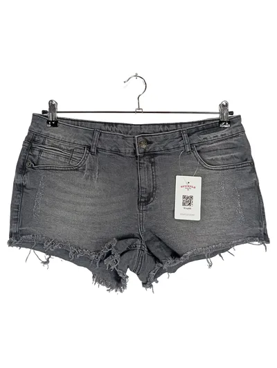 Buffalo Damen Jeans Shorts Gr. 42 Grau Casual Denim Hotpants