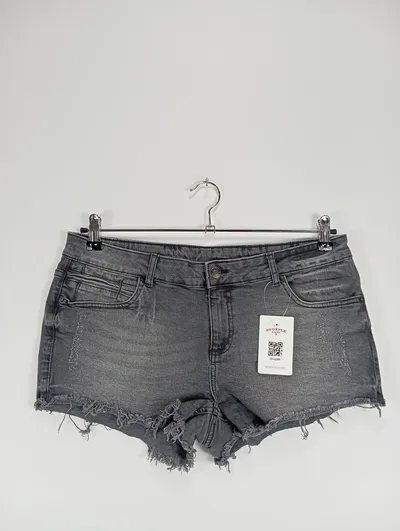 Buffalo Damen Jeans Shorts Gr. 42 Grau Casual Denim Hotpants