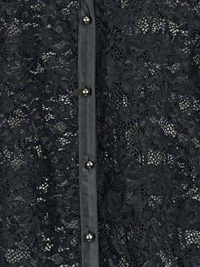 Ricarda M. Damen Bluse Gr. 38 Schwarz Elegant Spitze Ärmellos