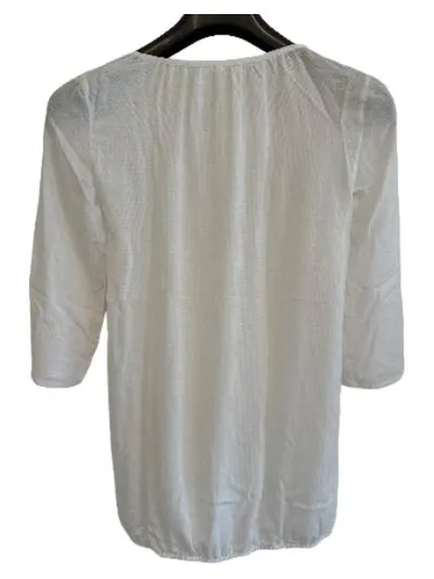 Soyaconcept Damen Bluse Weiß Gr. XS 3/4-Arm Viskose Casual
