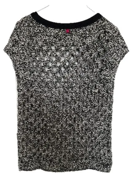 Marc Cain Damen Strickshirt Top Gr. M/38 Grau Lochmuster Baumwolle 2