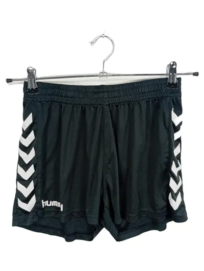 Hummel Sport Shorts Kinder Gr. 152 Schwarz Logo Streifen Polyester