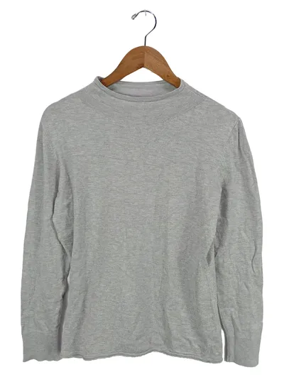 comma, Damen Pullover Gr. 40 L Grau Casual Viskose Langarm