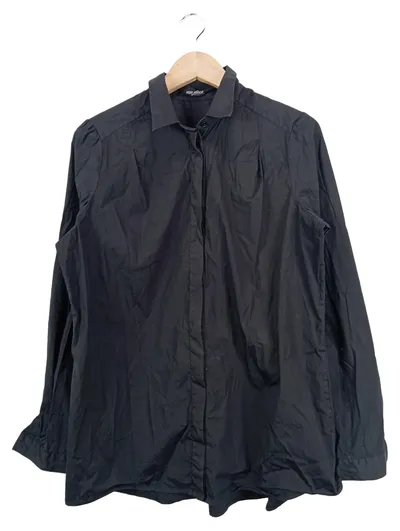 van Laack Hemdbluse Damen L Schwarz Business Langarm Uni Baumwolle