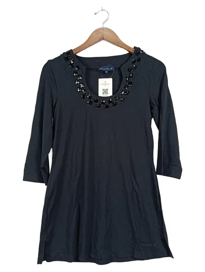 Ricarda M. Freizeitkleid Damen Schwarz Gr. 36 Viskose Casual Strass