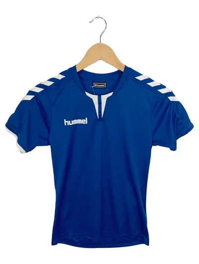 Hummel Fußball Trikot Kinder Gr. 140/152 Blau Sport Shirt