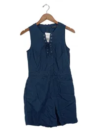 Banana Republic Damen Jumpsuit Blau Uni Schleife Nieten Gr. UNI 1