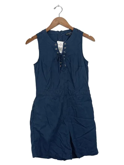 Banana Republic Damen Jumpsuit Blau Uni Schleife Nieten Gr. UNI