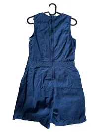 Banana Republic Damen Jumpsuit Blau Uni Schleife Nieten Gr. UNI 2