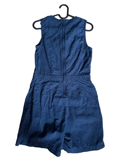 Banana Republic Damen Jumpsuit Blau Uni Schleife Nieten Gr. UNI