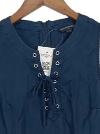 Banana Republic Damen Jumpsuit Blau Uni Schleife Nieten Gr. UNI 3