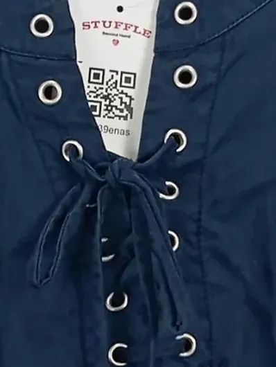 Banana Republic Damen Jumpsuit Blau Uni Schleife Nieten Gr. UNI 4