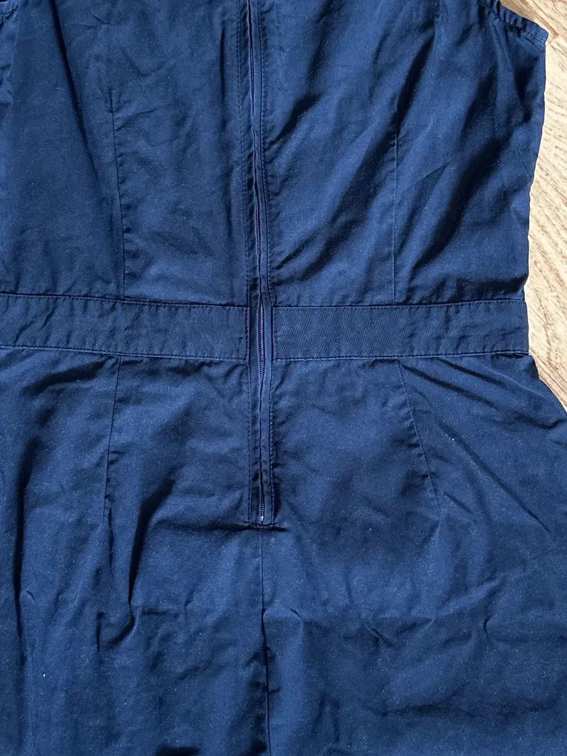Banana Republic Damen Jumpsuit Blau Uni Schleife Nieten Gr. UNI 5