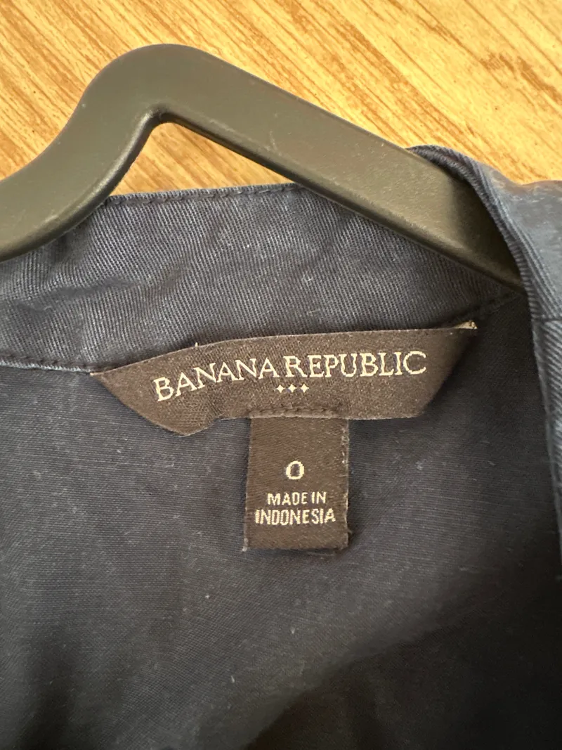 Banana Republic Damen Jumpsuit Blau Uni Schleife Nieten Gr. UNI 7