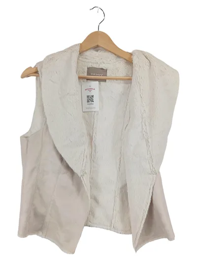 ORSAY Damen Fellweste Gr. 38/M Beige Kunstfell Weste Casual