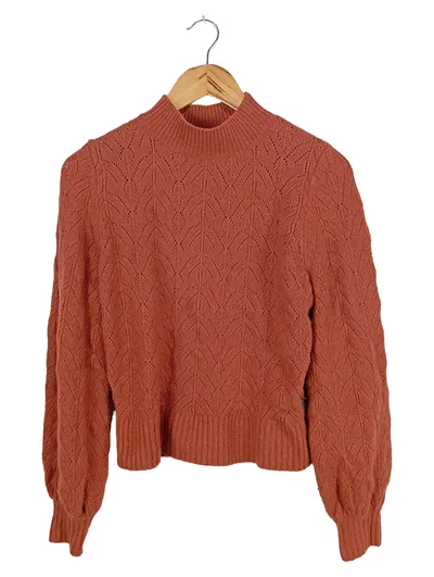 Q/S designed by Damen Pullover Orange Einheitsgröße Lochmuster Casual