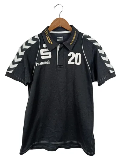 Hummel Herren Poloshirt Handball Schwarz Gr. 40/XXS Sportlich Olympische Spiele