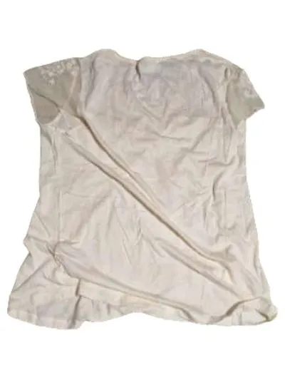 Anne Weyburn Damen T-Shirt Gr. 46/48 Beige Spitze Stickerei Feminin
