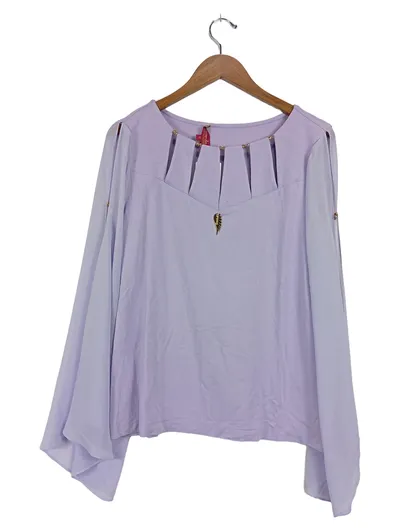 Ricarda M. Damen Bluse Lila Elegant Gr. 42 XL Langarm Cut-Outs