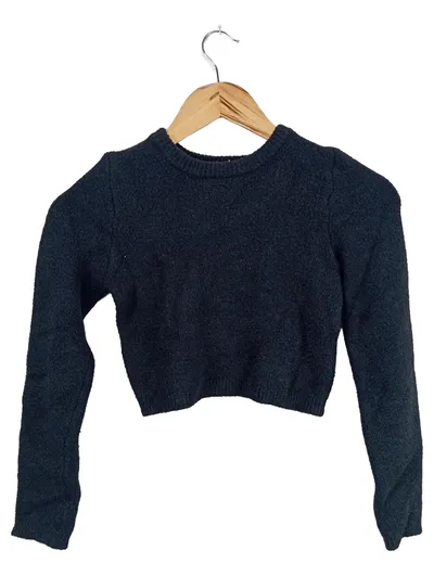 Terranova Damen Pullover Cropped Gr. 34/XS Schwarz Casual