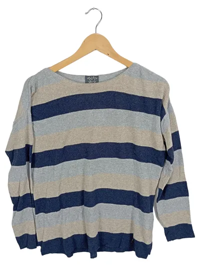 XOX Damen Pullover gestreift Langarm Baumwolle Maritim Mehrfarbig Gr. 36/S