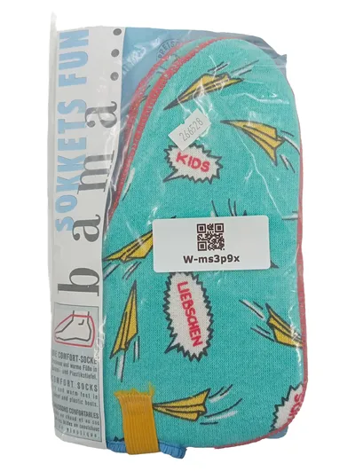 BAMA Sokkets Fun Kinder Comfort Socken Gr. 34-35 Türkis Papierflieger