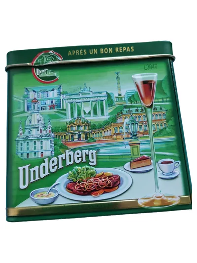 Underberg Blechdose Vintage Grün 11cm Kräuterlikör Sammlung 2008