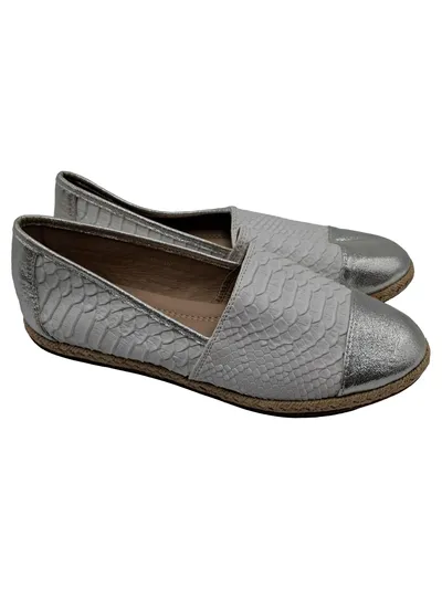 Lucky Shoes Damen Espadrille elegant Tierdruck Silber Metallic Gr. 40