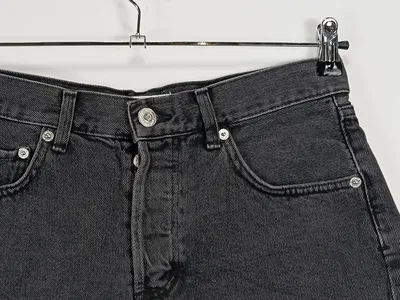 MNG Damen Jeans-Shorts Schwarz Gr. 38 Casual High Waist Fransen Denim