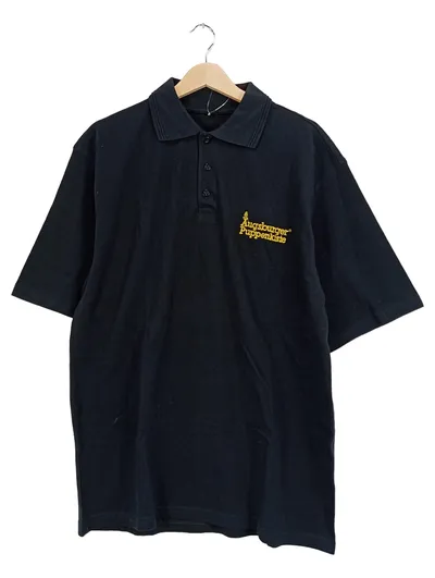 Augsburger Puppenkiste Herren Poloshirt XL Schwarz Casual Baumwolle
