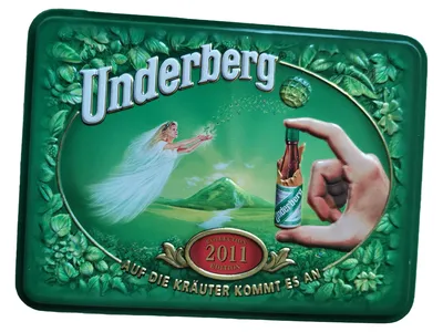 Underberg Blechdose Salzburg Vintage Grafisch Grün 11cm Sammlerstück