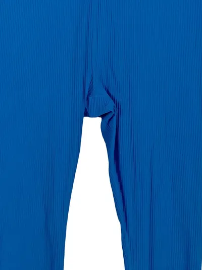 DKNY SPORT Damen Leggings XL Blau Rippstrick Sportlich