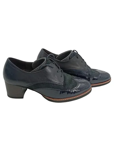 Gabor Damen Brogue Schnürschuhe Leder Business Klassisch Blau Gr. 37.5