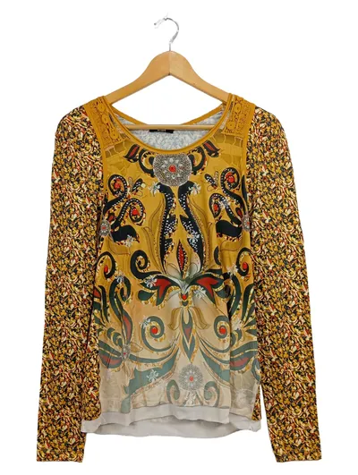 BiBA Langarmshirt Damen Modern Florales Muster Gr. 38/M Viskose Mehrfarbig