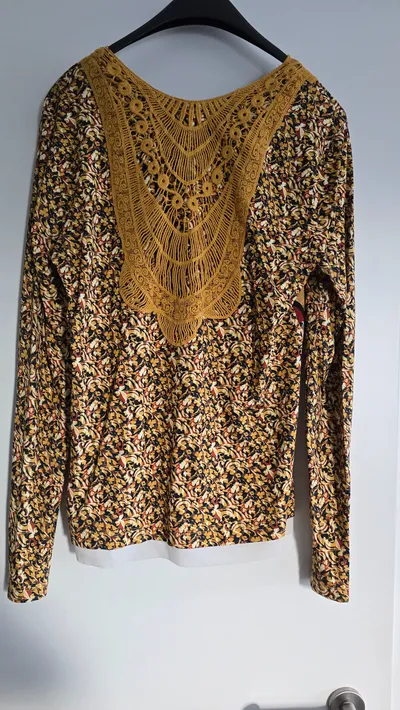 BiBA Langarmshirt Damen Modern Florales Muster Gr. 38/M Viskose Mehrfarbig